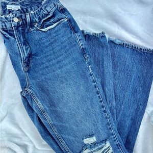 ✨ Good American Distressed High Rise Straight Leg Jeans Women’s Size 6/28 Denim